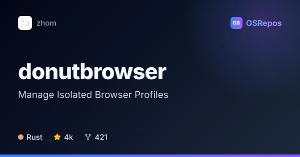 donutbrowser: Manage Isolated Browser Profiles