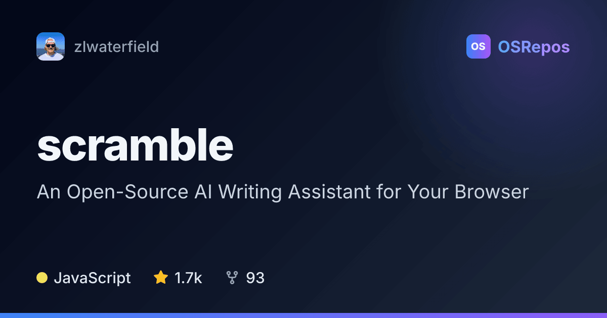 Scramble: An Open-Source AI Writing Assistant for Your Browser